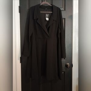 Elegant Black Blazer Long Sleeve Dress